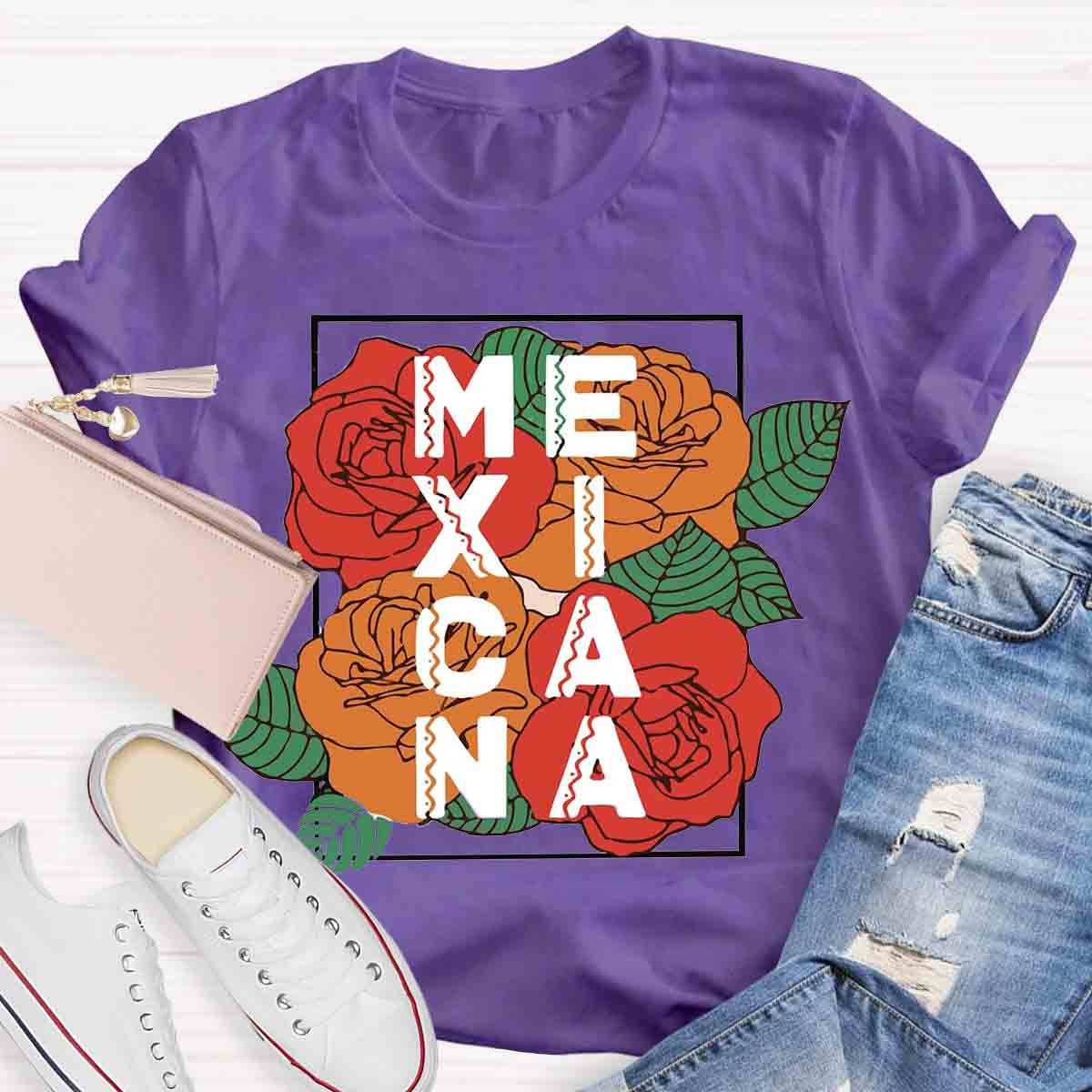 Rose Flower Mexicana Teacher T-Shirt