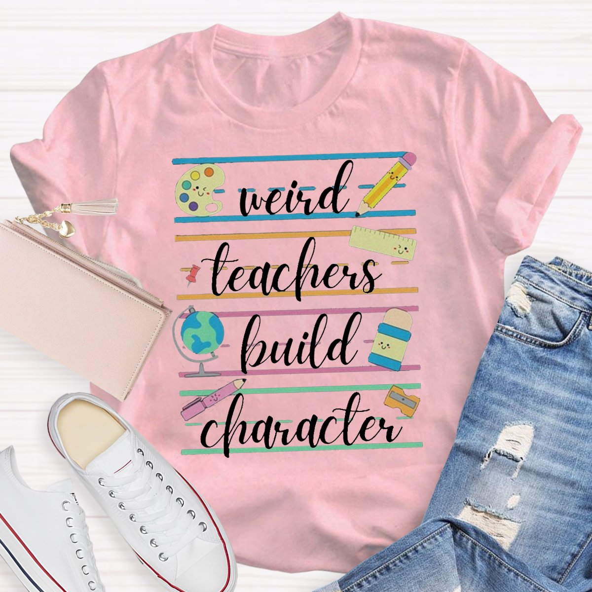 Weird Teachers Build Character Teacher Shirt