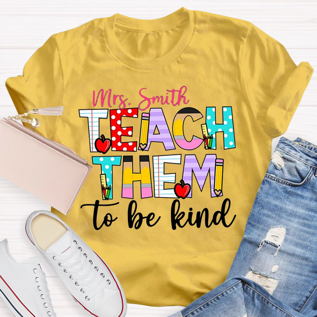 Personalized  Name Teach Them To Be Kind Shirt