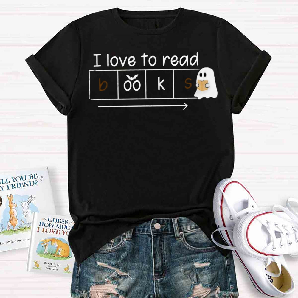 I Love To Read Books Halloween T-shirt