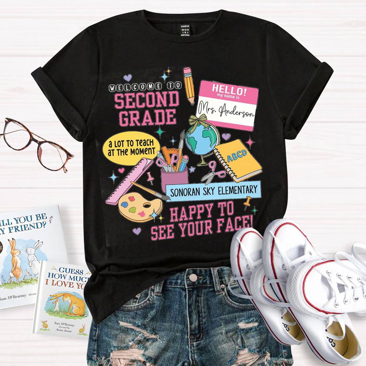 Personalized Grade Vibes And Name T-shirt