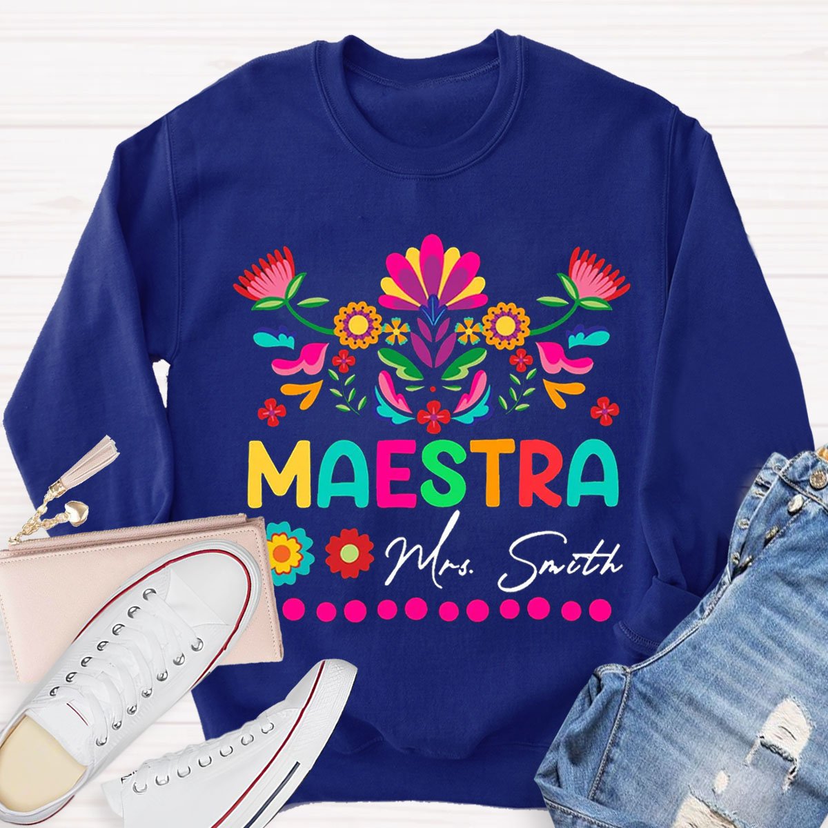 Personalized Maestra Teacher Sweatshirt