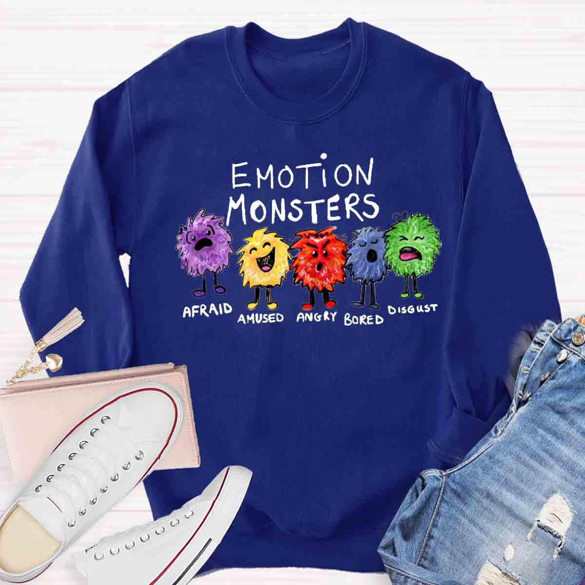 Funny Emotion Monsters Sweatshirt