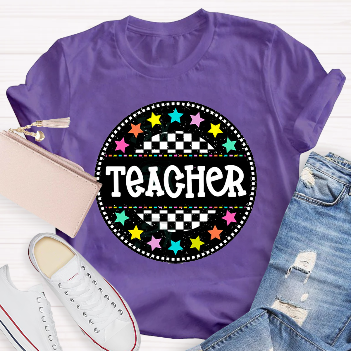 Circle Star Teacher T-Shirt