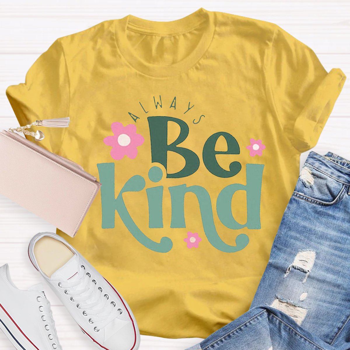 Flower Design Always Be Kind Teacher T-shirt