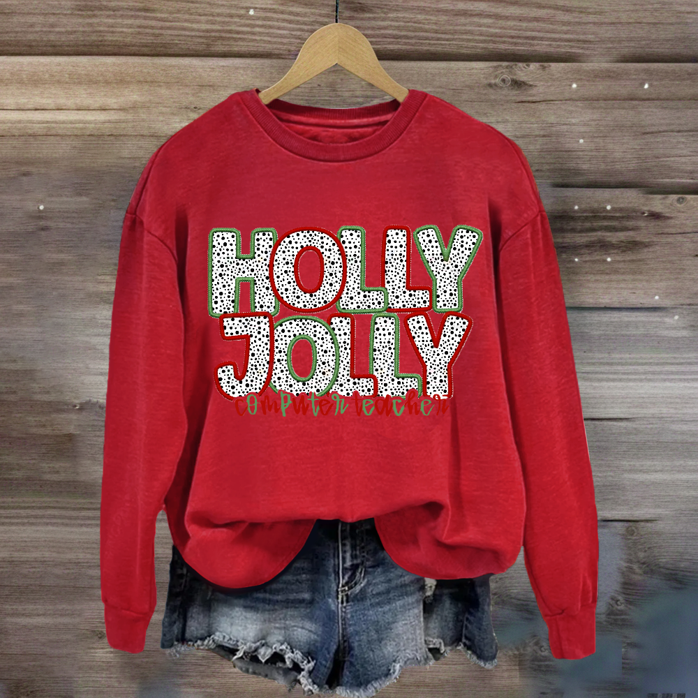 Personalized Subject Holly Jolly Sweatshirt