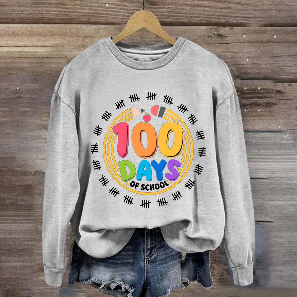 100 Days Of School Pencil Circle Sweatshirt