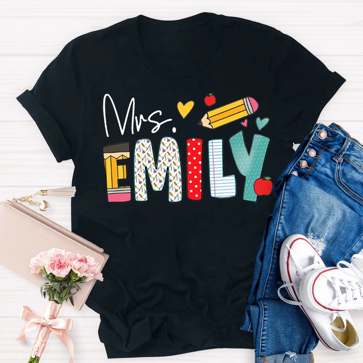 Personalized Name Art Pencil  T-Shirt