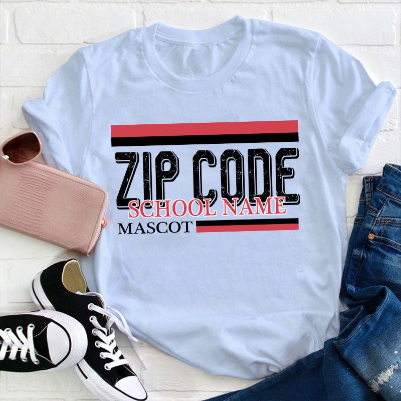Personalized Zip Code School Teacher T-Shirt