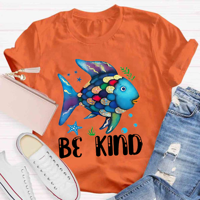 Be Kind Colorful Fish Swimming T-Shirt