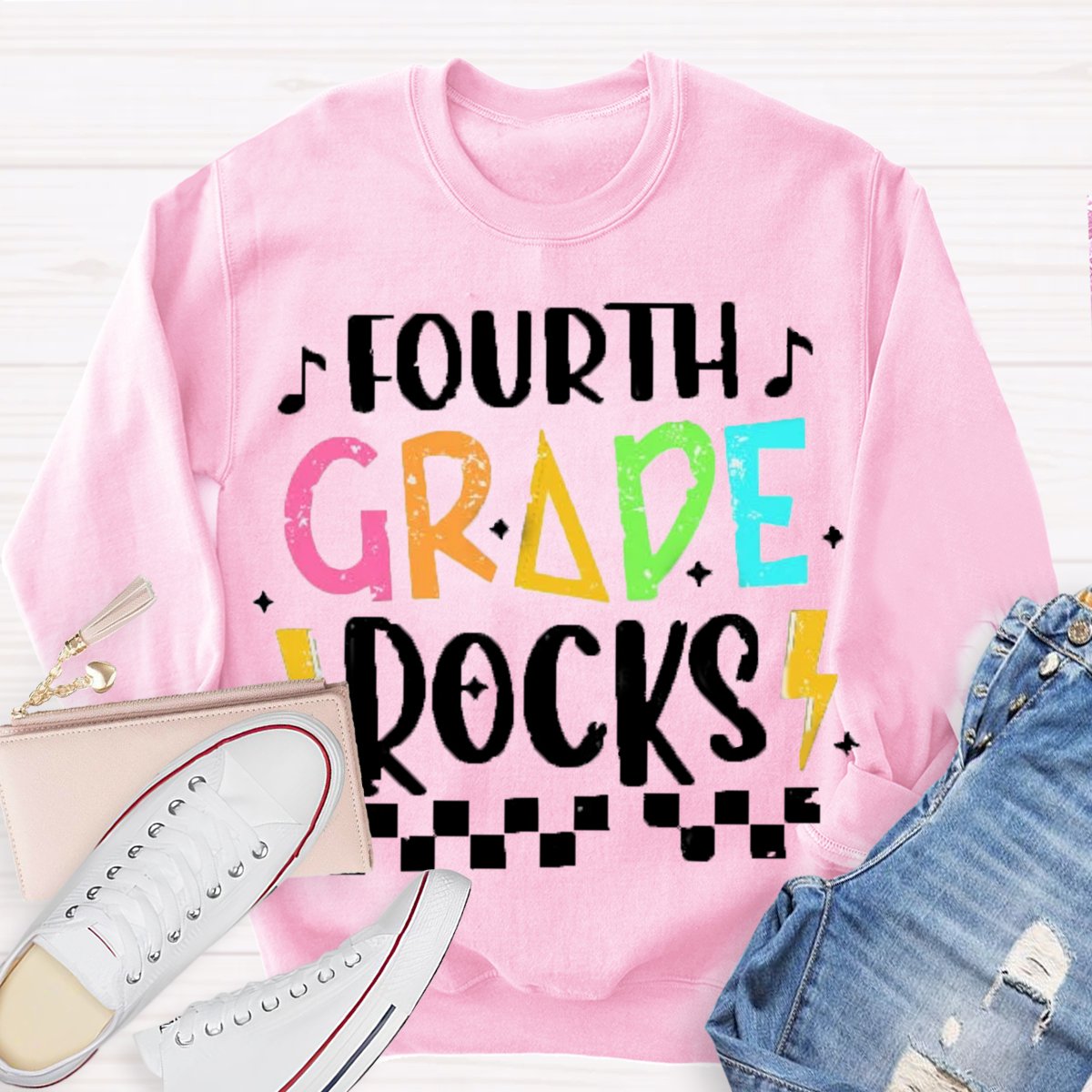 Personalized Grade Rocks Color Block Sweatshirt