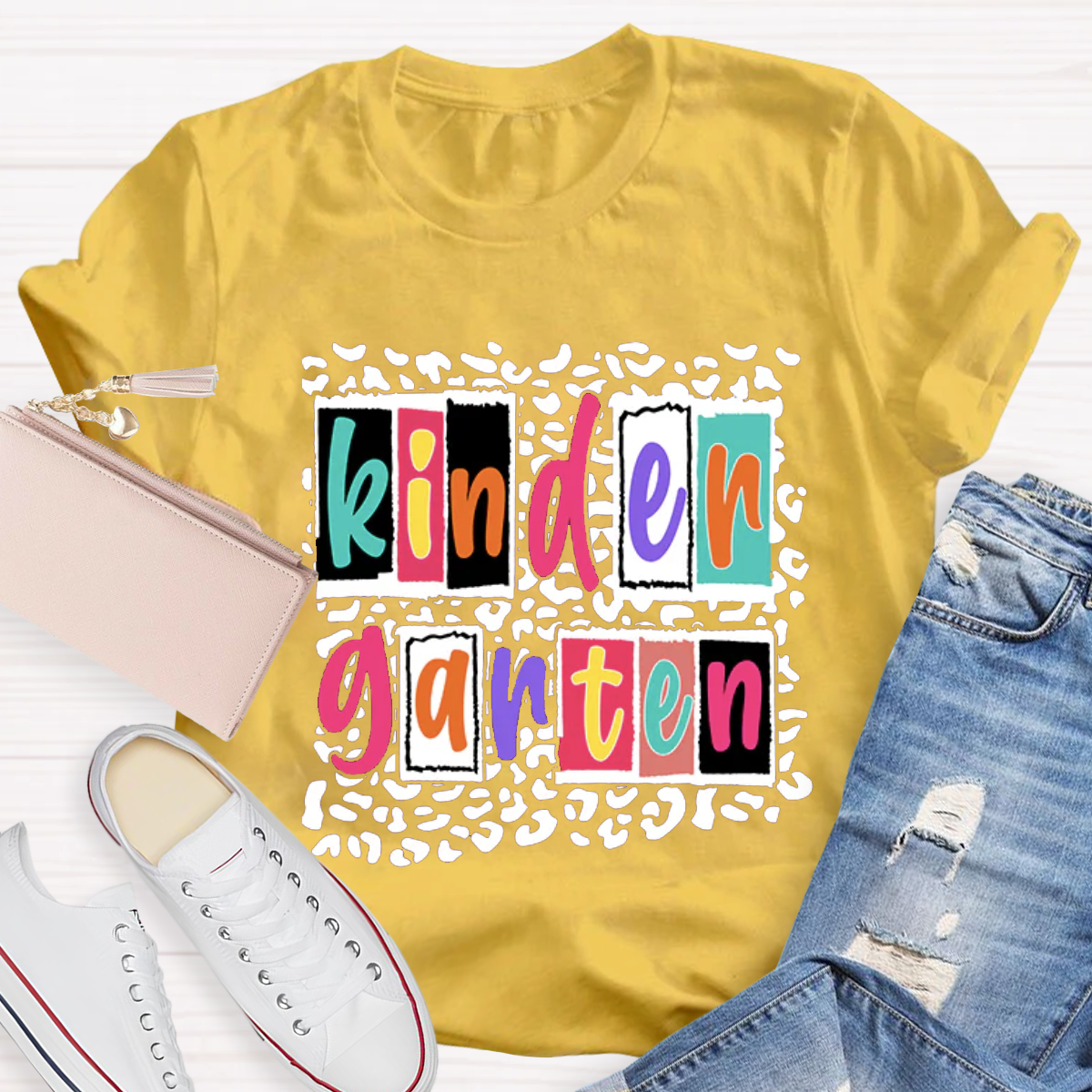 Personalized Your Grade Dot Printed Teacher T-Shirt