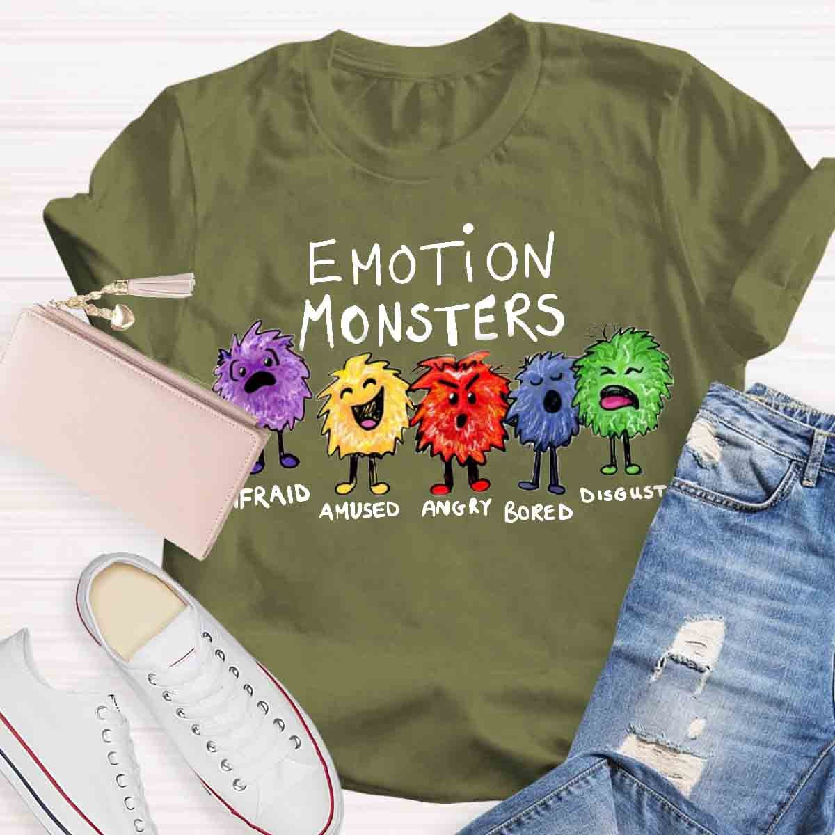 Emotion Monsters Funny Teachers T-Shirt