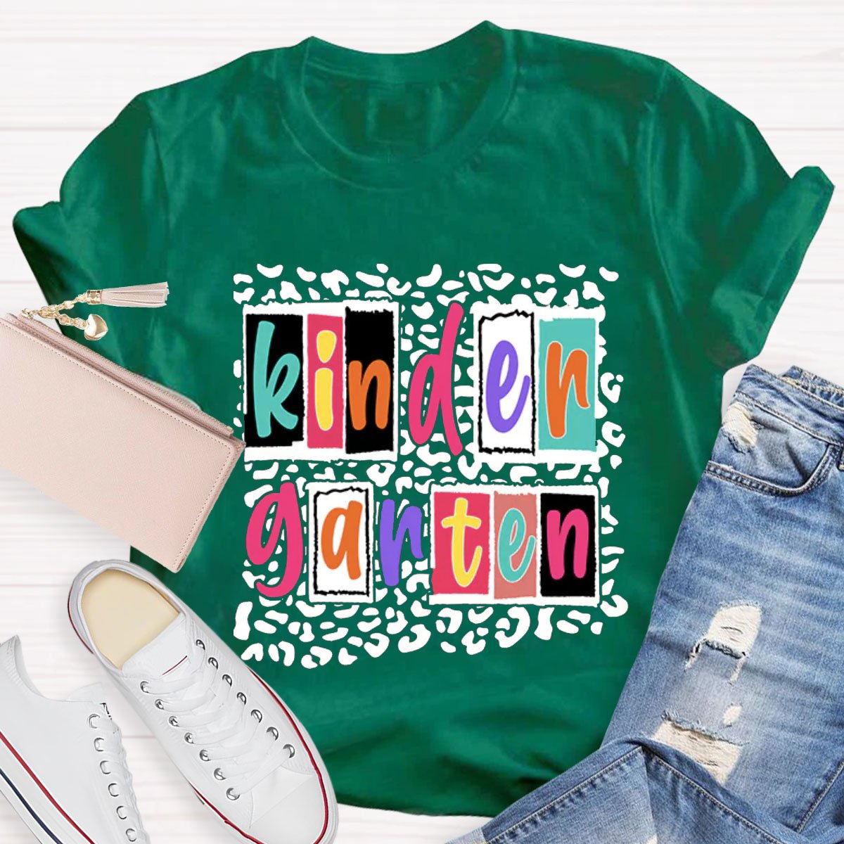 Personalized Your Grade Dot Printed Teacher T-Shirt