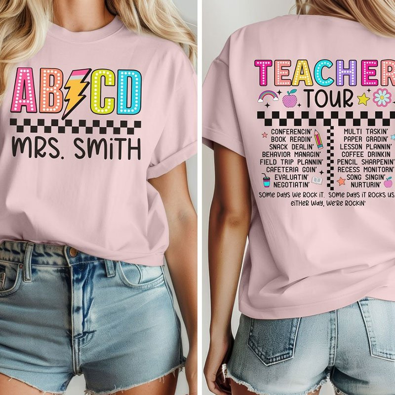 ABCD Teacher Tour Back to School Double-sided printing T-Shirt