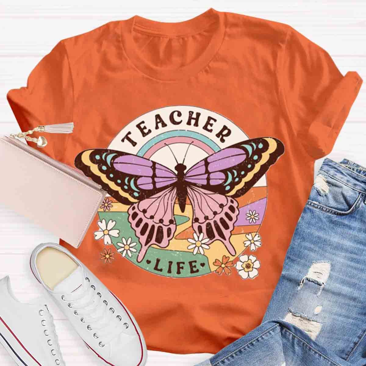 Teacher Life Butterfly T-Shirt