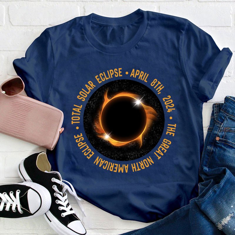 Sun Moon Earth Eclipse Teacher T-Shirt