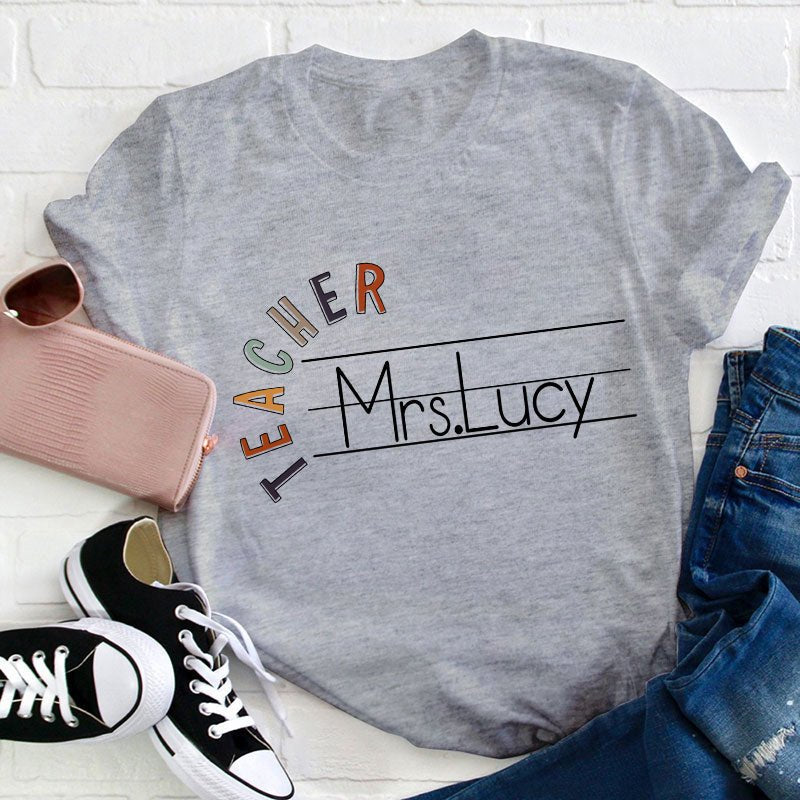 Personalized Name Spelling Letter Teacher T-Shirt