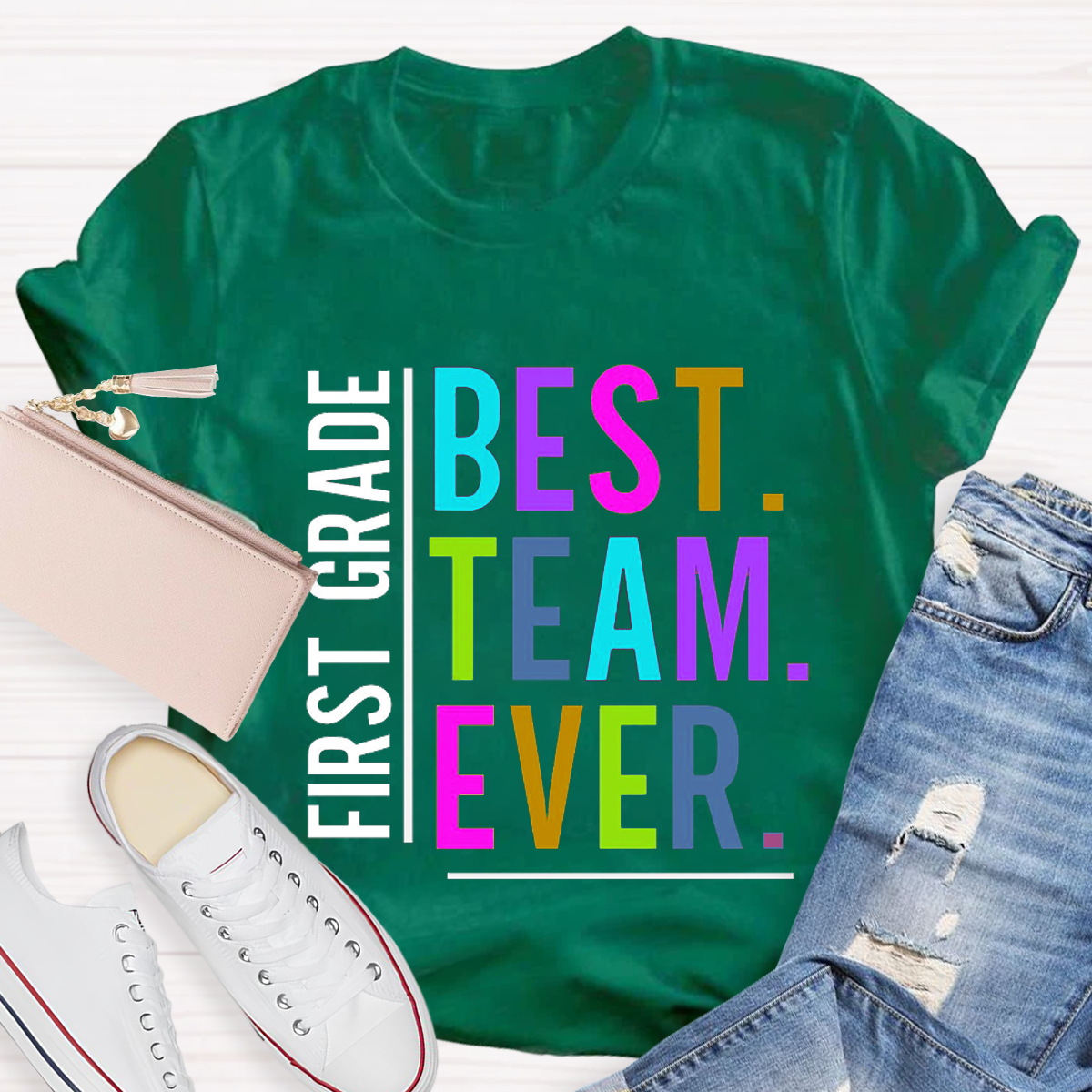 Personalized  Grade Best Team Ever Crew Neck Casual T-Shirt