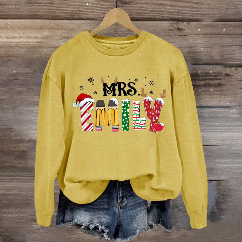 Personalized Name Christmas Emily Sweatshirt