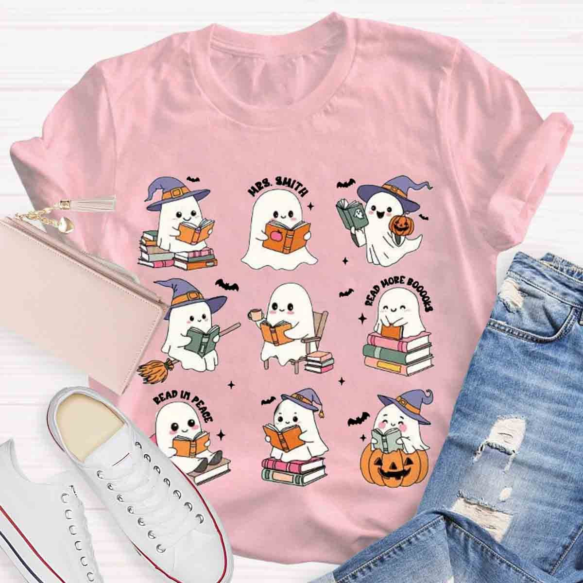 Personalized Name Librarian Halloween Book Lovers Halloween Shirt