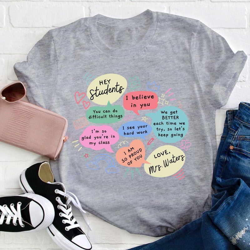 Personalized Positive Discourse Teacher T-Shirt