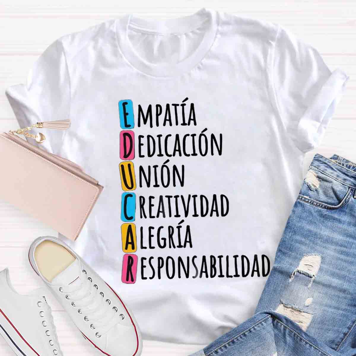 Educar Spanish Teacher Quote Spanish Teacher T-Shirt