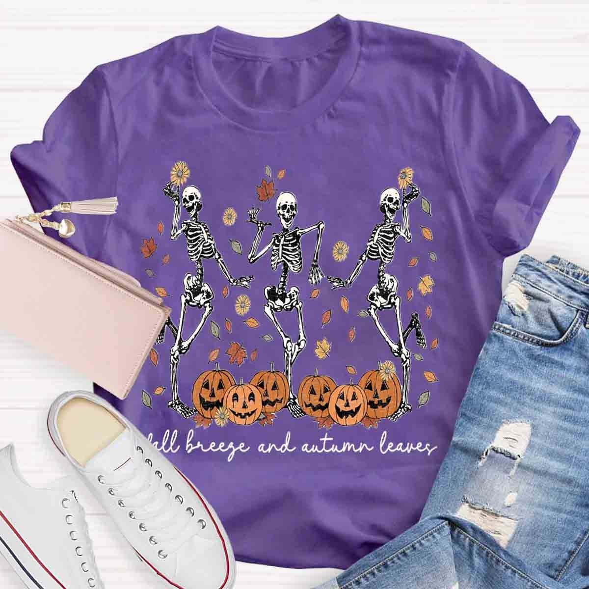 Halloween Dancing Skeletons Spooky Fall Shirt