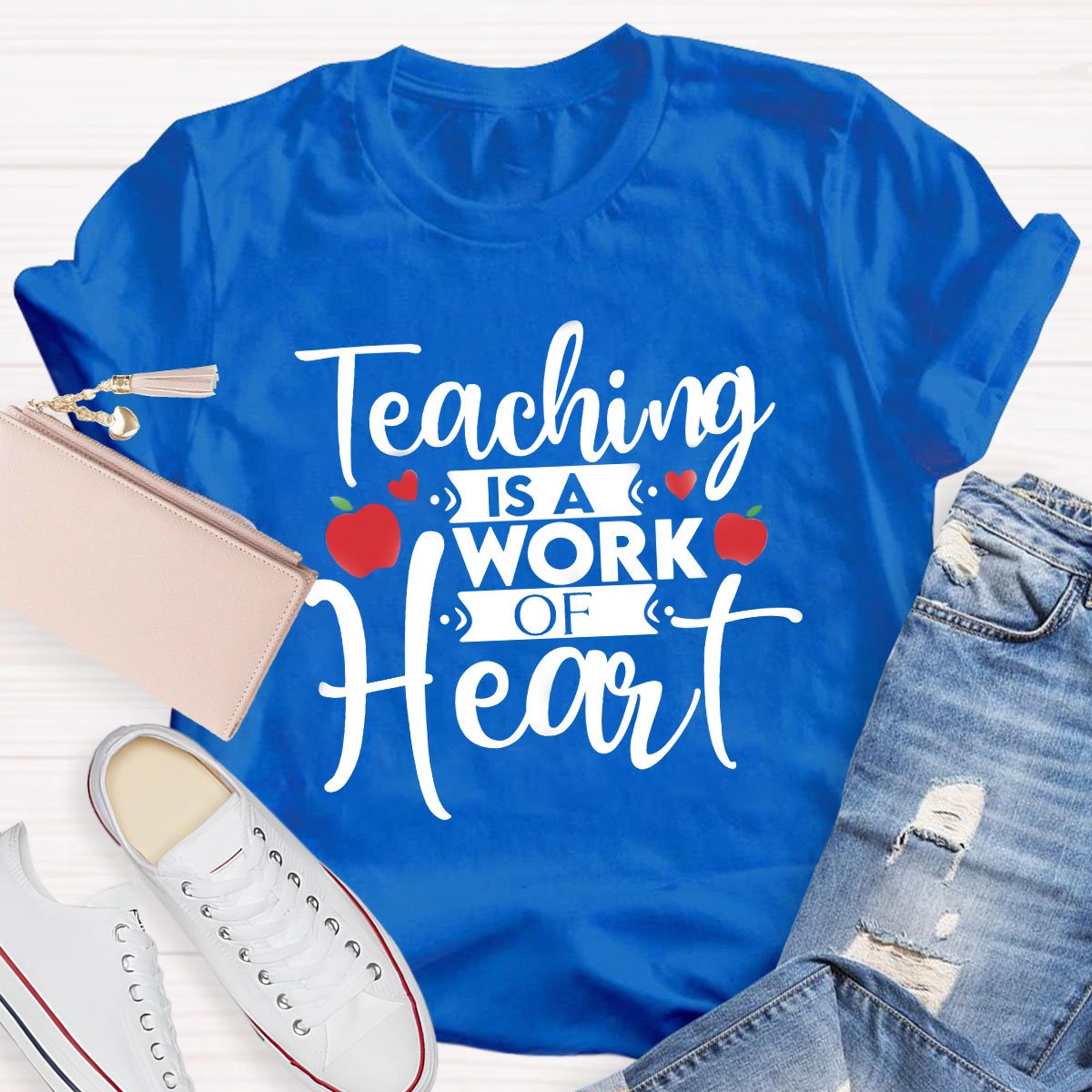 Teacher Art Teaching Is A Work Of Heart T-Shirt