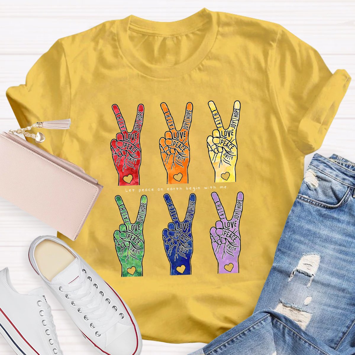 Peace And Love Teacher Shirt