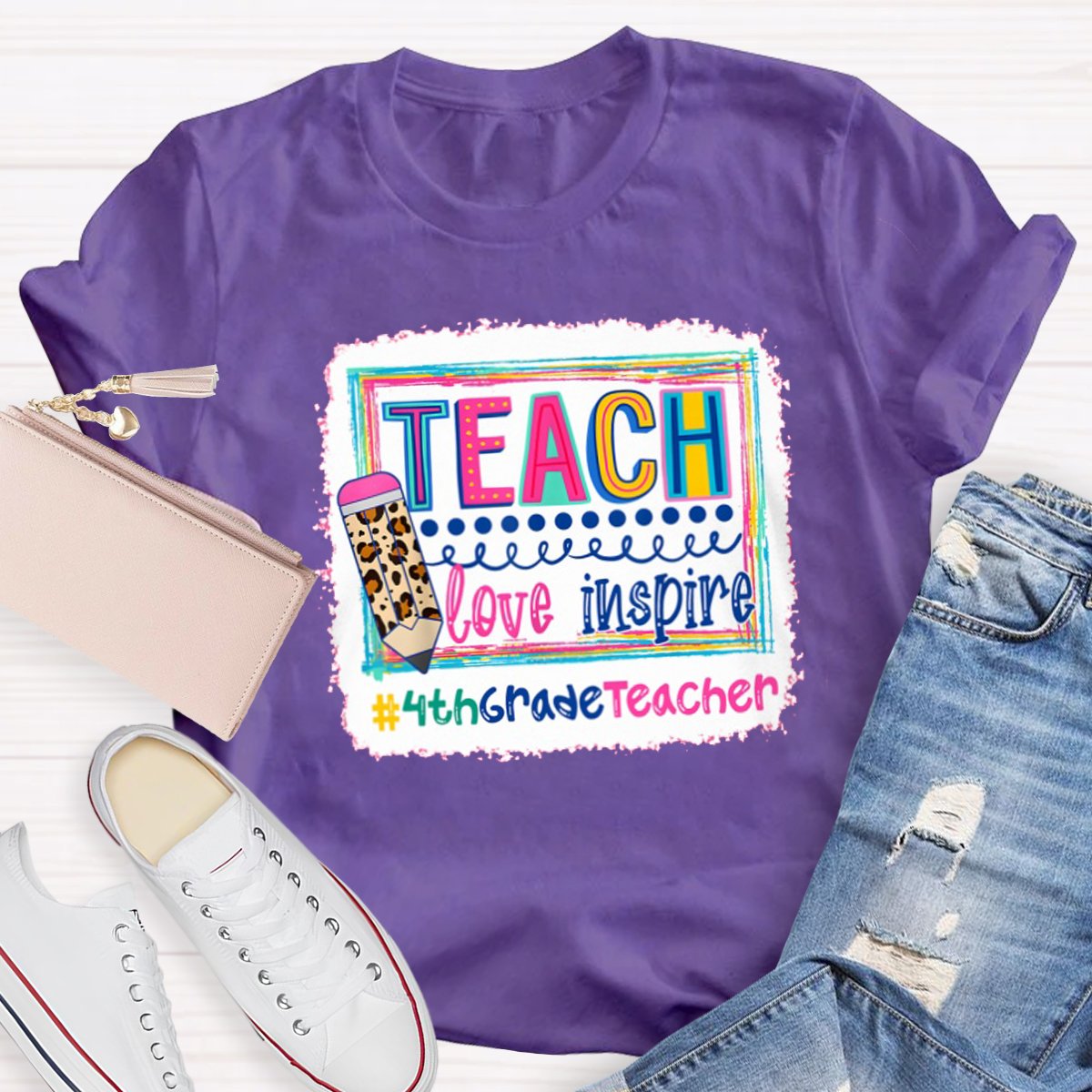 Personalized Teach Love Inspire Grade Teacher Teacher Shirt