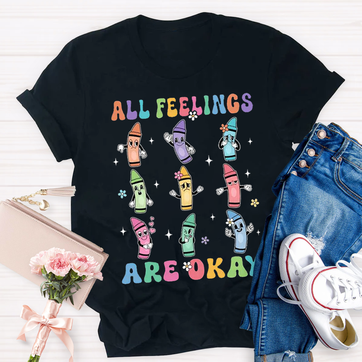 All Feelings Are Ok Crayon Shirt