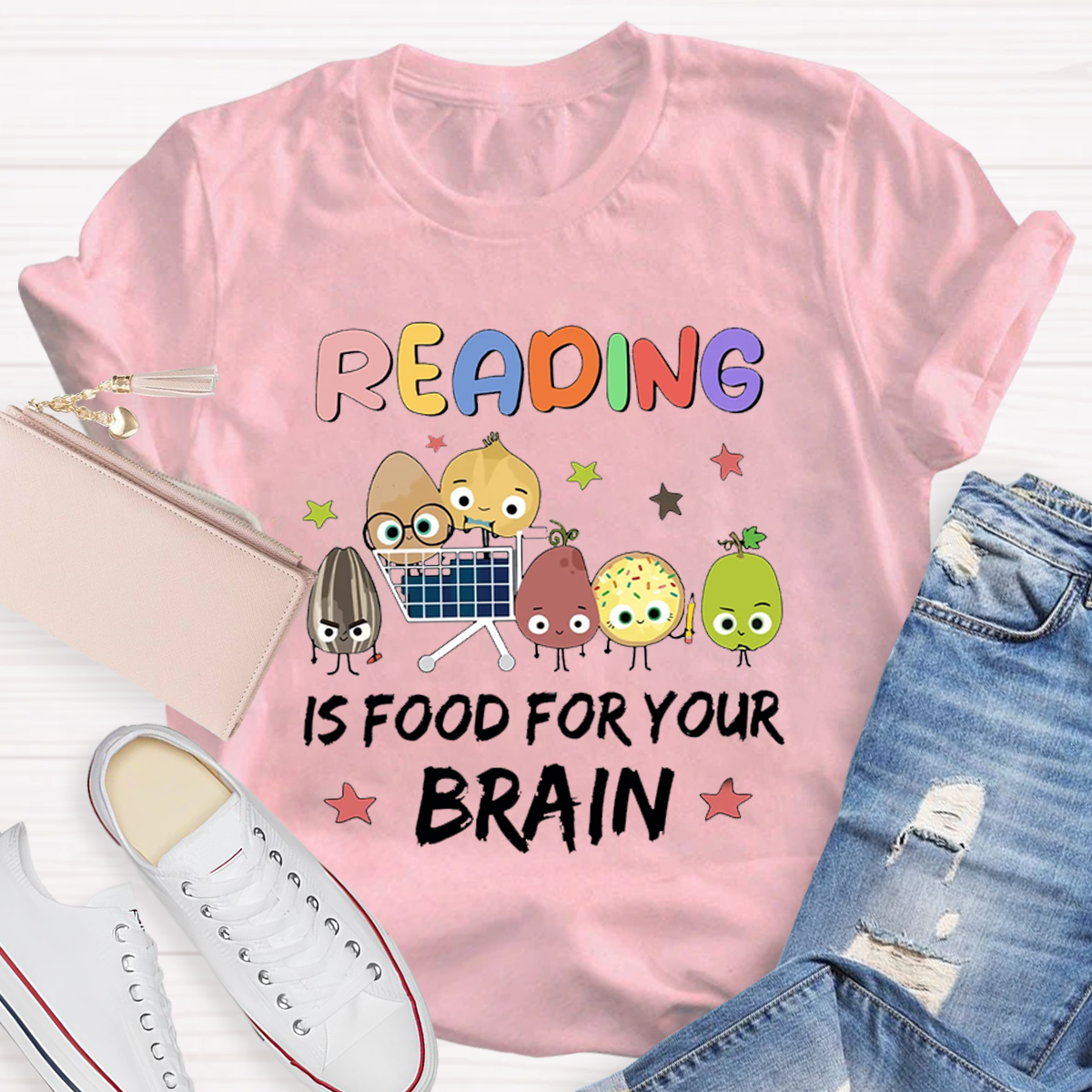 Reading Is Food For Your Brain Teacher T-Shirt