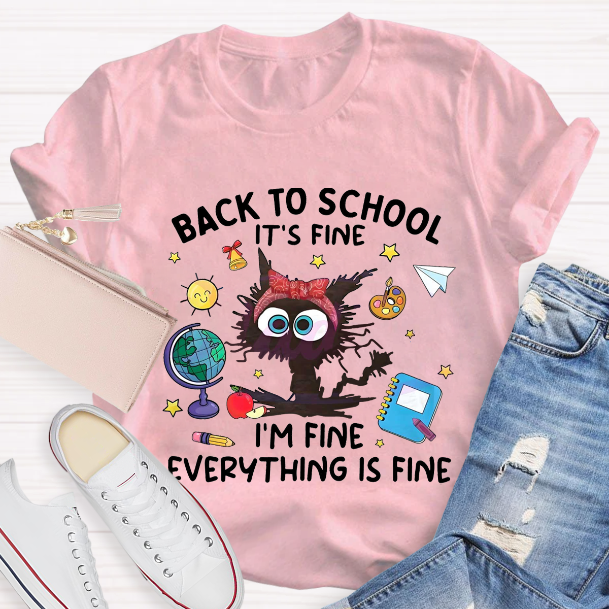 Back To School It‘s Fine I’m Fine Teacher T-Shirt