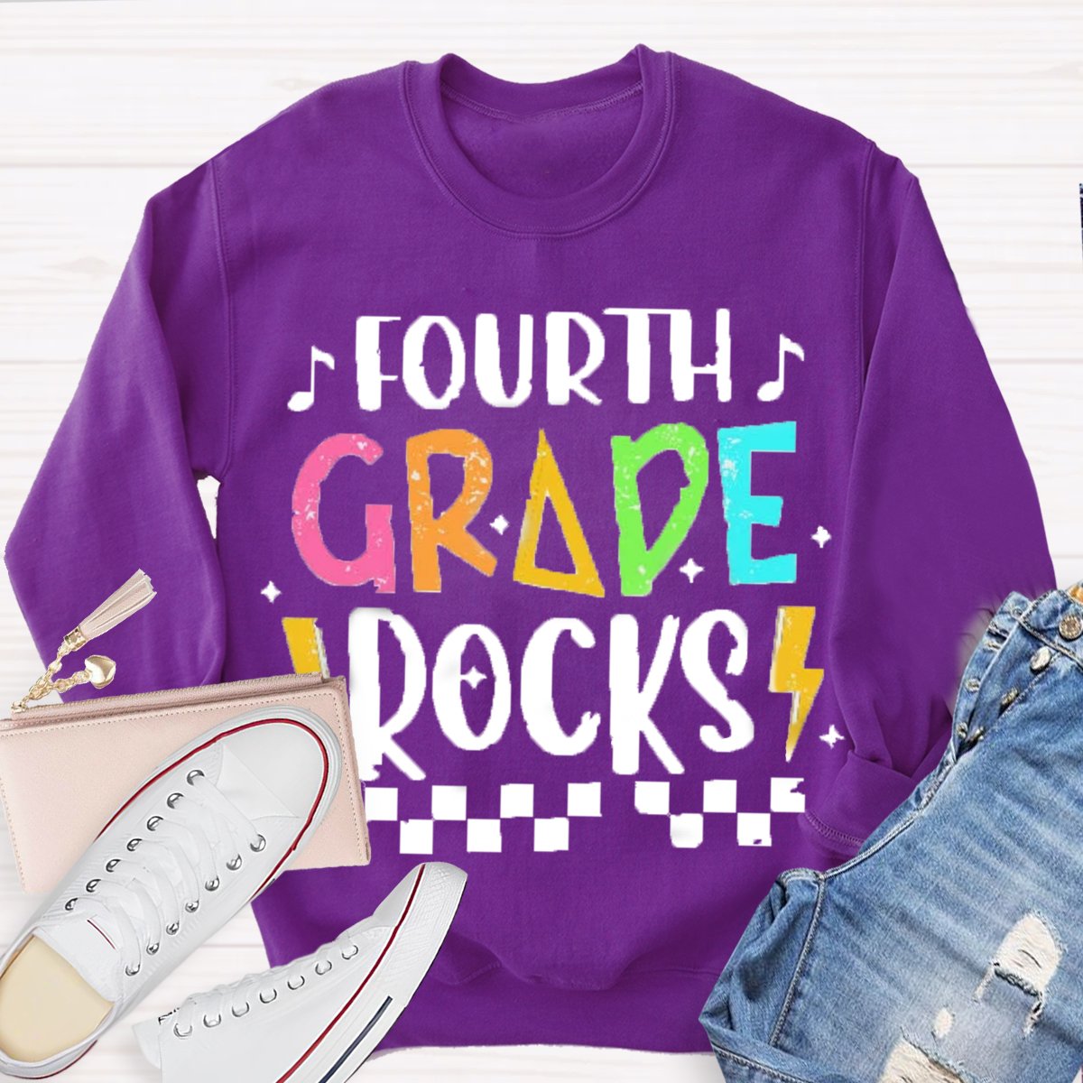 Personalized Grade Rocks Color Block Sweatshirt