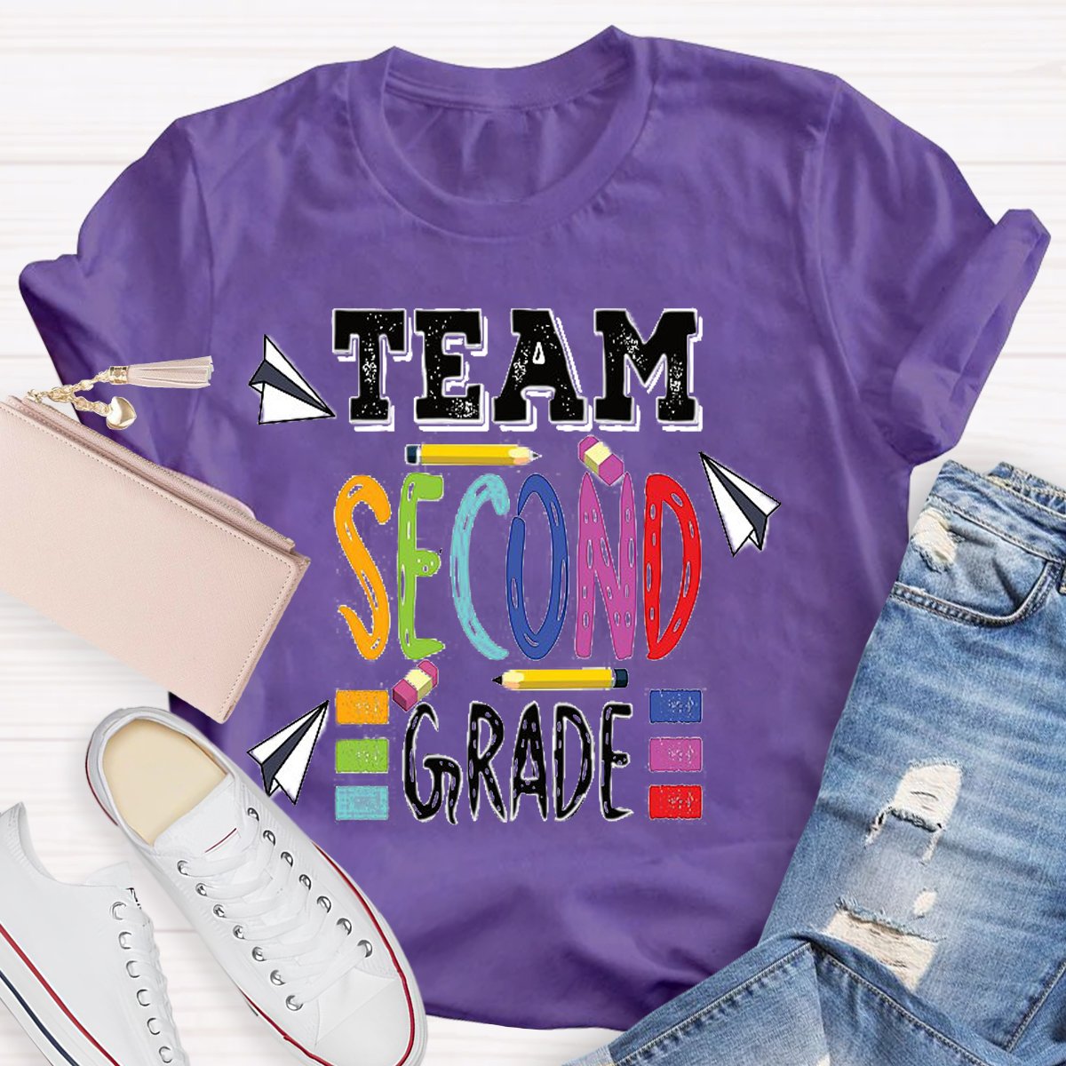 Personalized Grade Team 2nd Grade Back to School T-shirt