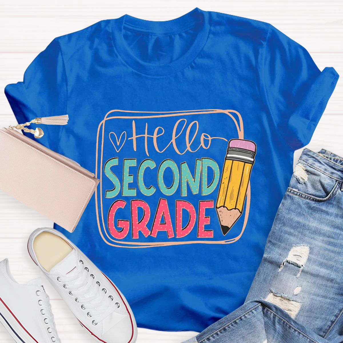 Personalized Grade Hello Second Back To School T-Shirt