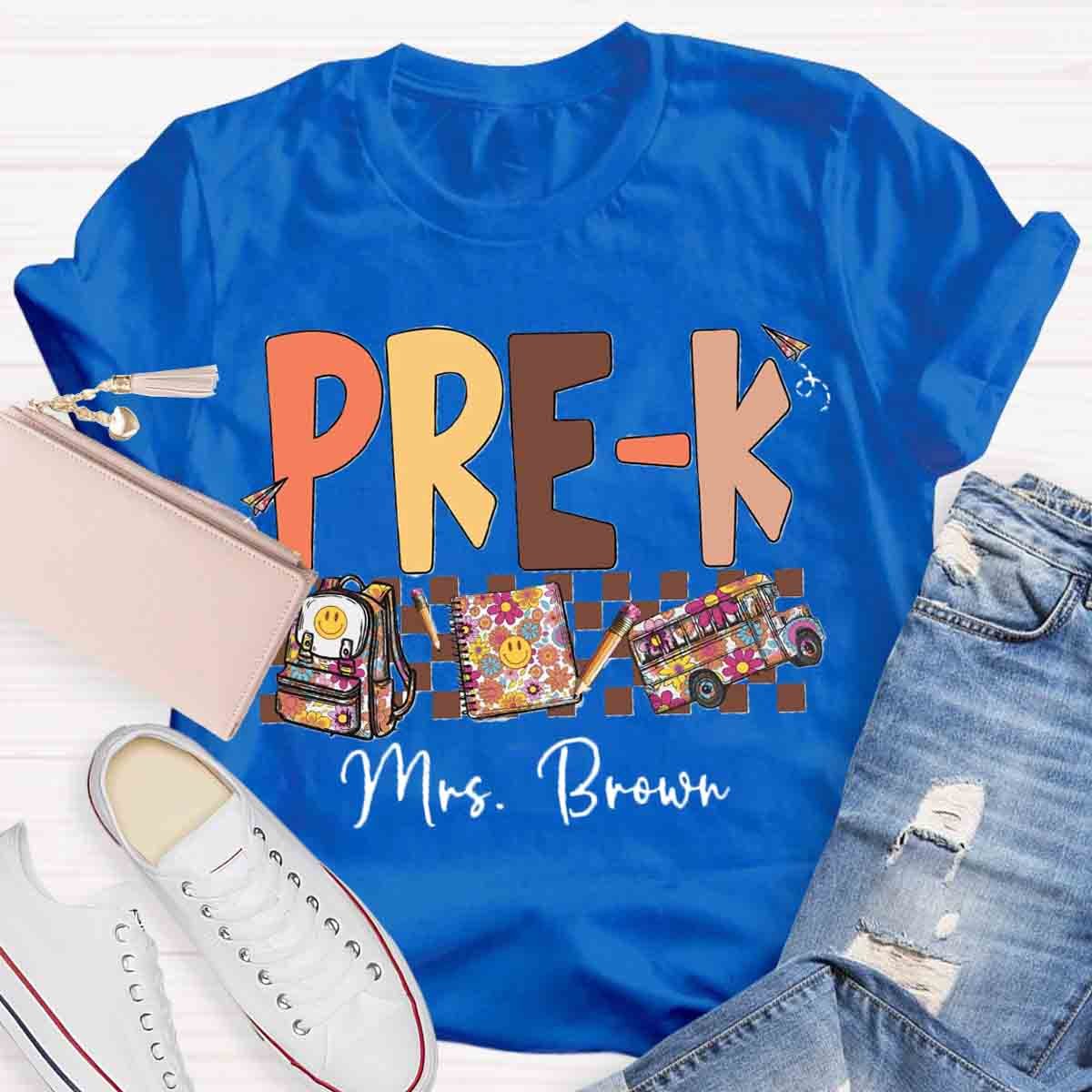 Personalized Name Pre-k Teachers Bag T-Shirt