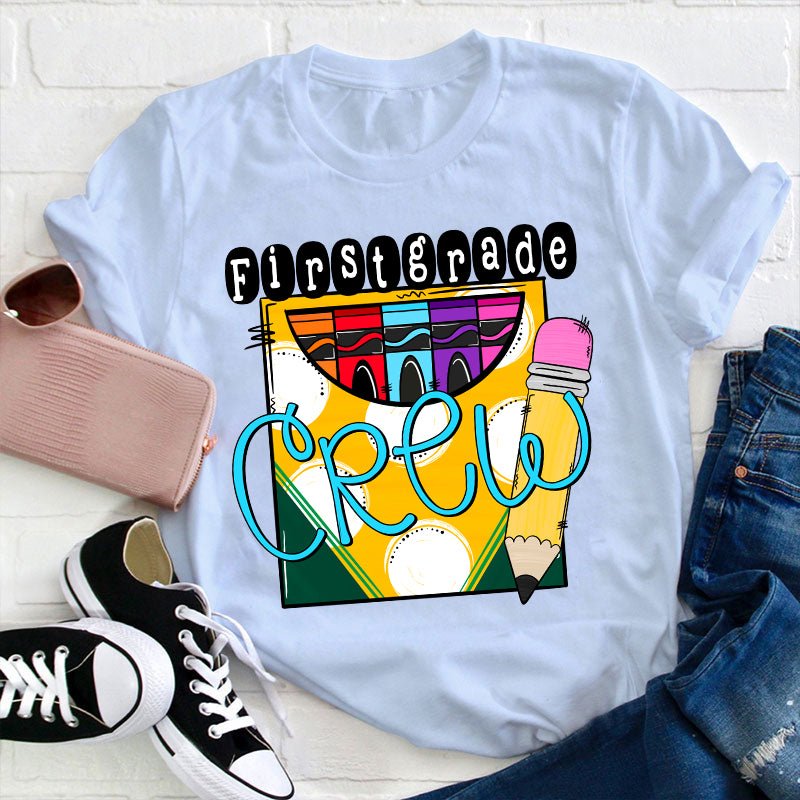 Personalized Grade A Box Of Colored Crayons Teacher T-Shirt