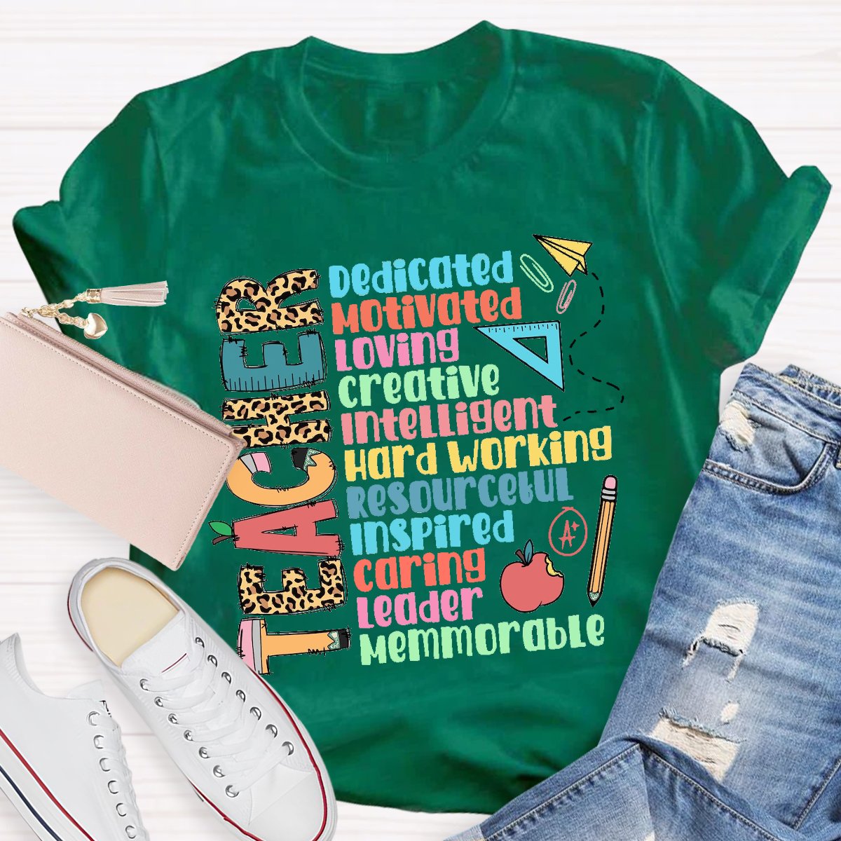 Teacher Dedicated Motivated Loving T-Shirt