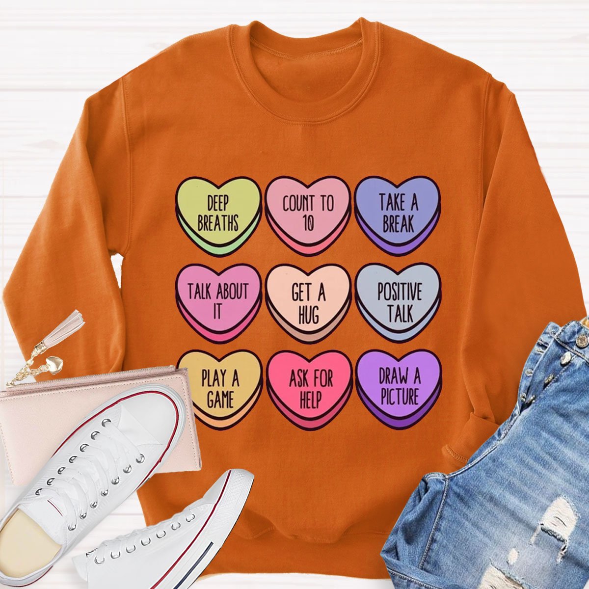 Comfort Colors Conversation Heart Teacher Sweatshirt