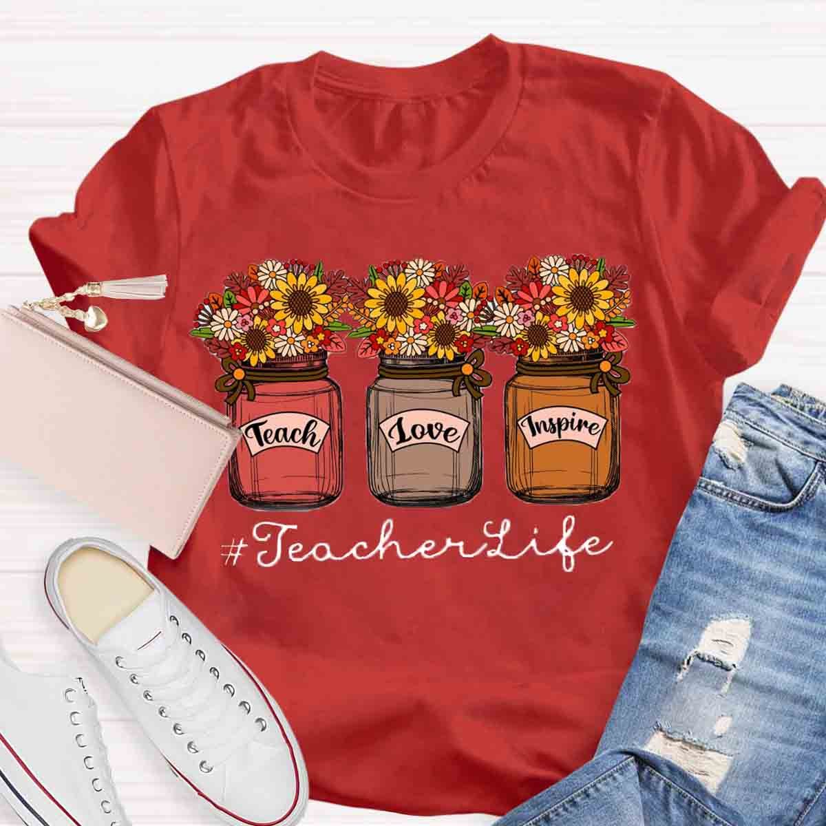 Teacher Life Flower Shirt