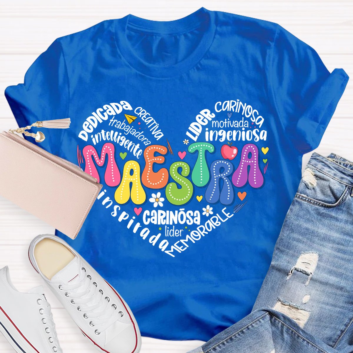 Maestra Spanish Teacher Heart T-Shirt