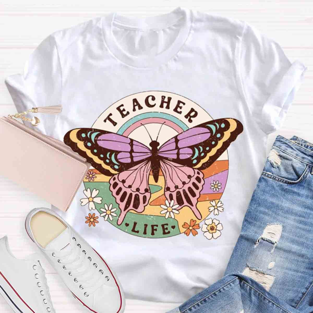 Teacher Life Butterfly T-Shirt