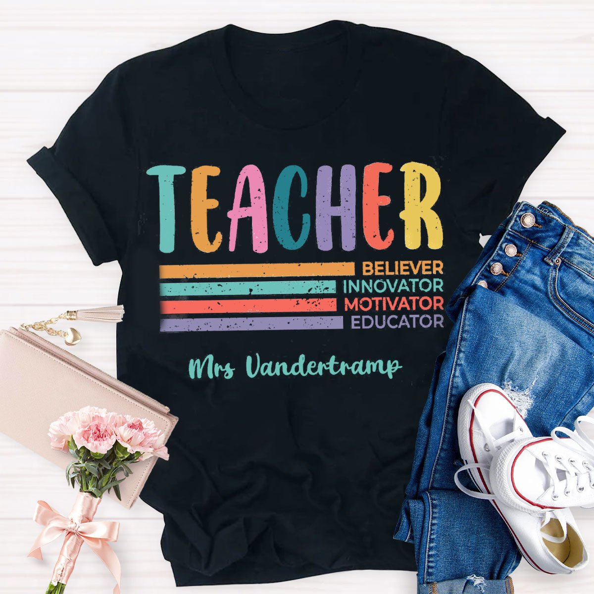 Personalized Name Teacher's Responsibilities T-Shirt