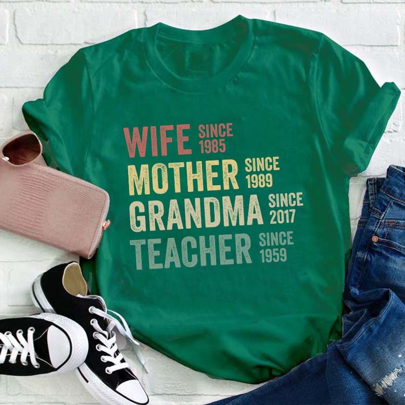 Personalized Wife Mother Grandma Teacher T-Shirt