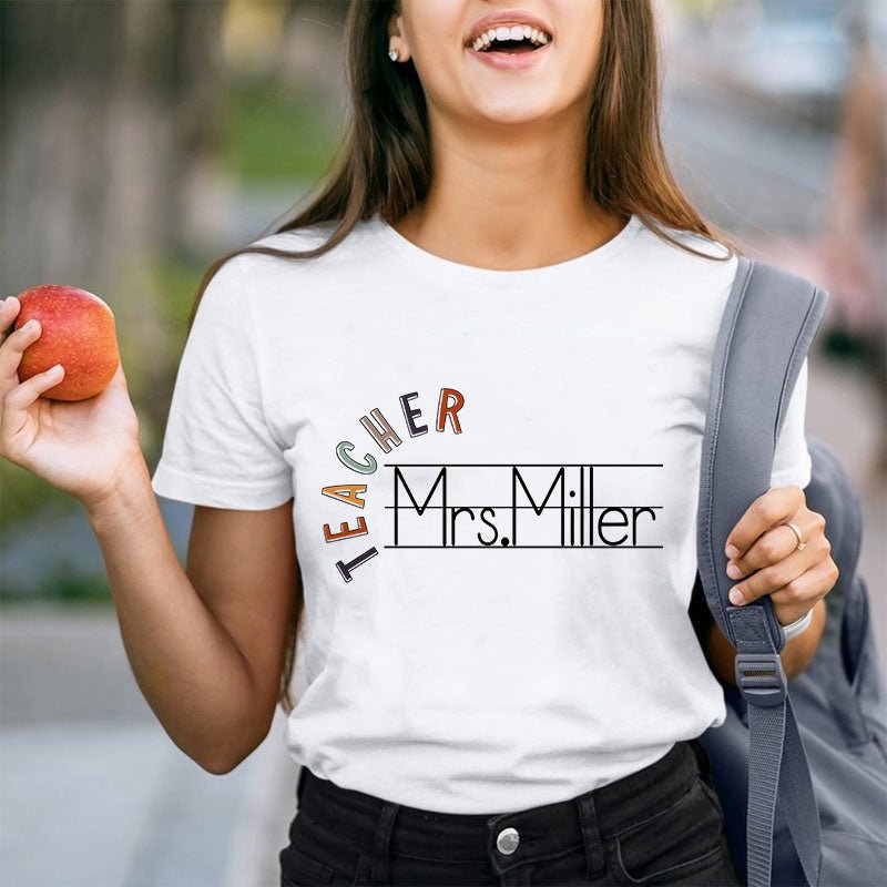 Personalized Name Spelling Letter Teacher T-Shirt