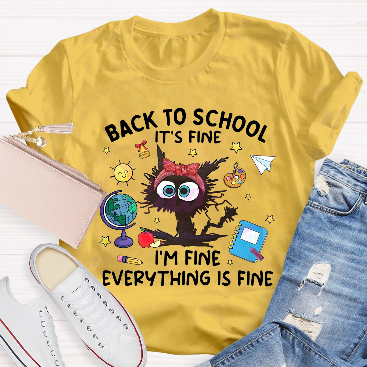 Back To School It‘s Fine I’m Fine Teacher T-Shirt