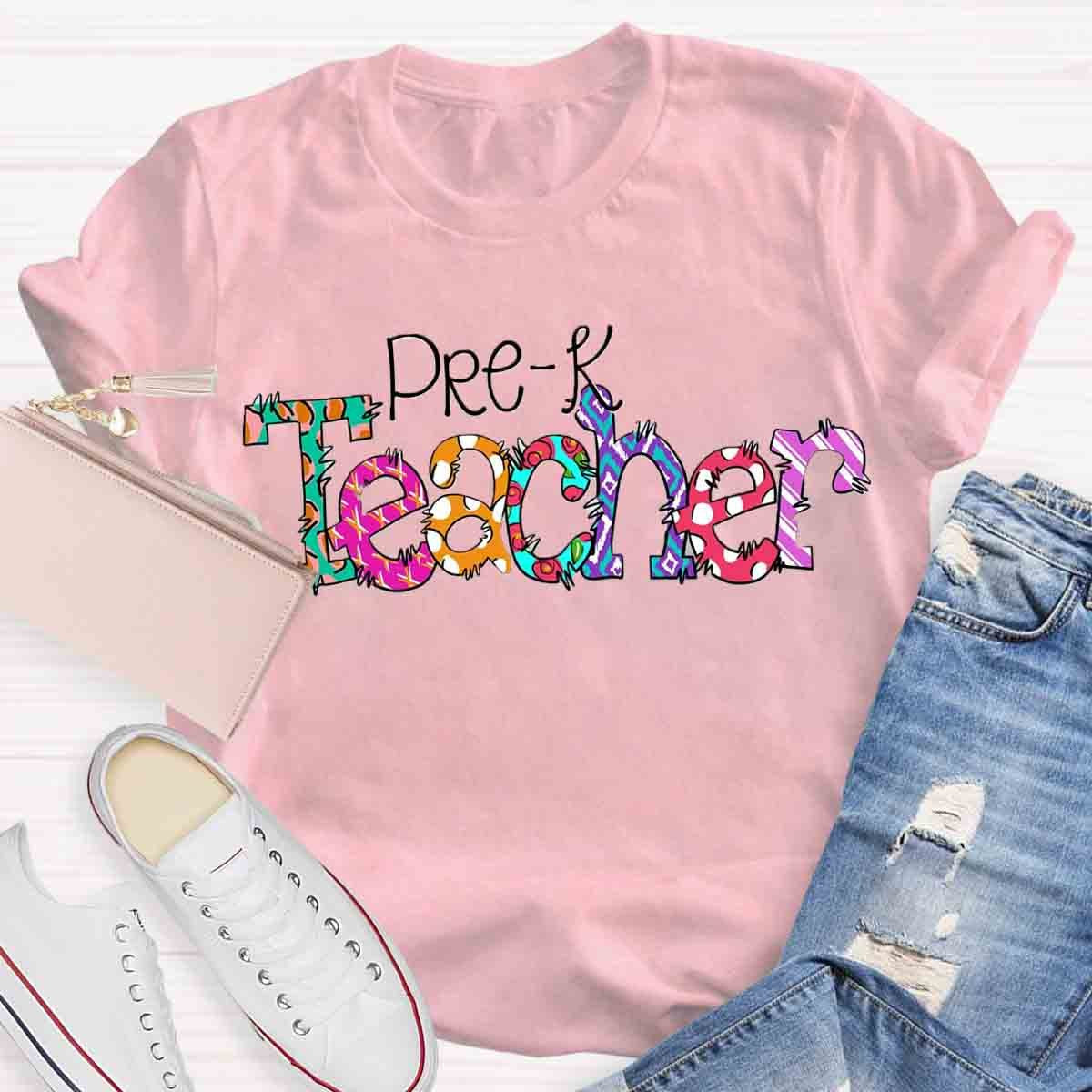 Personalized Grade Colorful Geometric Contrast T-Shirt