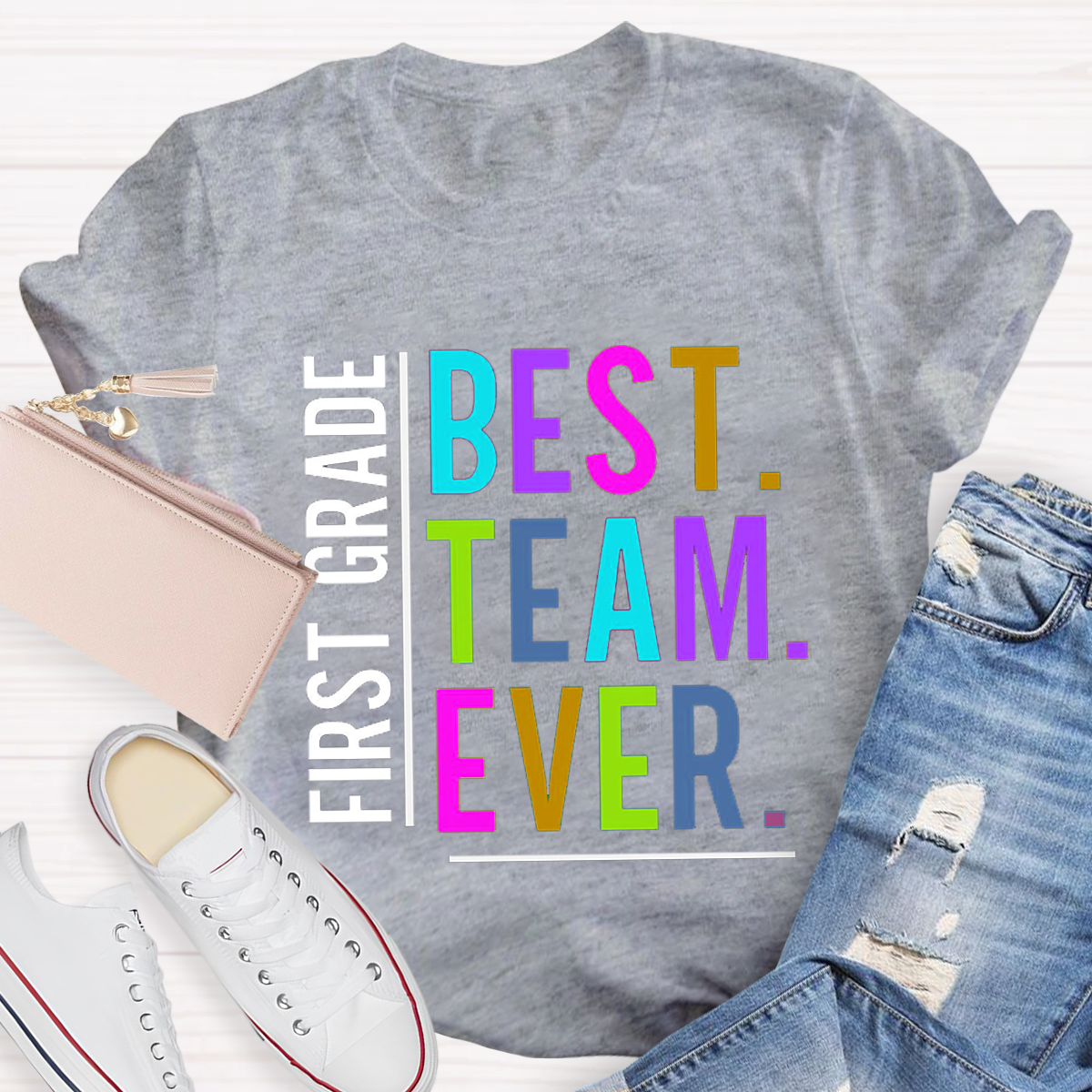 Personalized  Grade Best Team Ever Crew Neck Casual T-Shirt